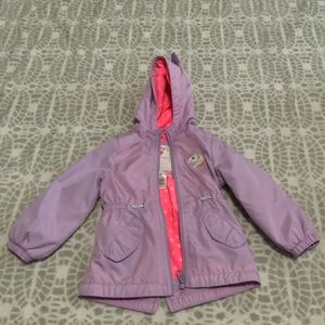 Carters purple unicorn jacket, girls, 24 mos